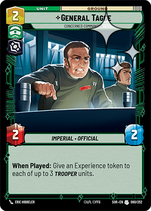 General Tagge — Concerned Commander
