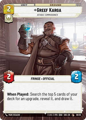 Greef Karga — Affable Commissioner