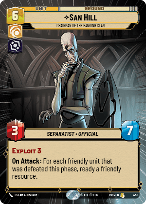 San Hill — Chairman of the Banking Clan