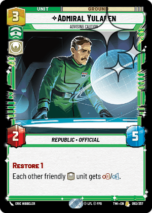 Admiral Yularen — Advising Caution