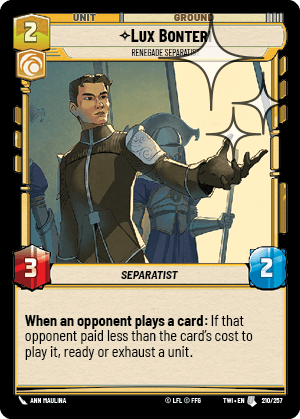 Lux Bonteri — Renegade Separatist
