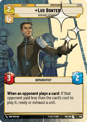 Lux Bonteri — Renegade Separatist