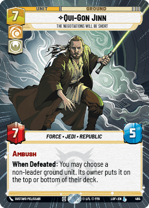 Qui-Gon Jinn — The Negotiations Will Be Short