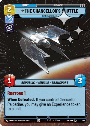 The Chancellor's Shuttle — Grim Harbinger