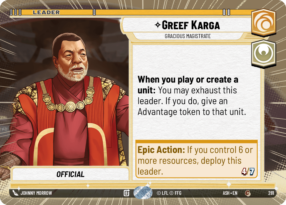 Greef Karga — Gracious Magistrate