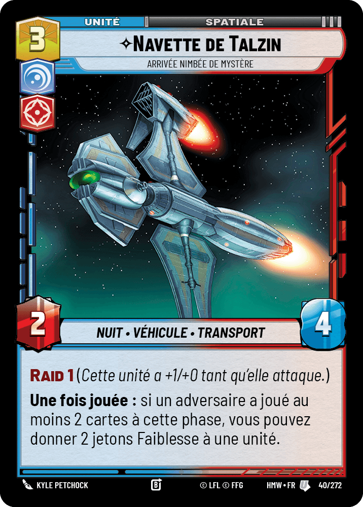 Navette de Talzin, Arrivée Nimbée De Mystère