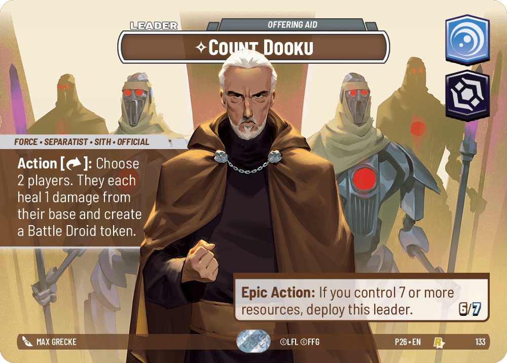 Count Dooku, Offering Aid