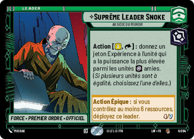 Suprême Leader Snoke - carte Star Wars Unlimited