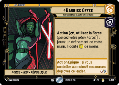 Barriss Offee - carte Star Wars Unlimited