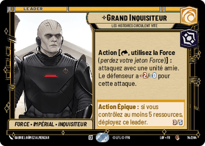 Grand Inquisiteur - carte Star Wars Unlimited