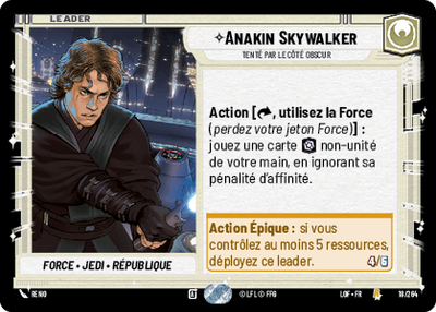 Anakin Skywalker - carte Star Wars Unlimited