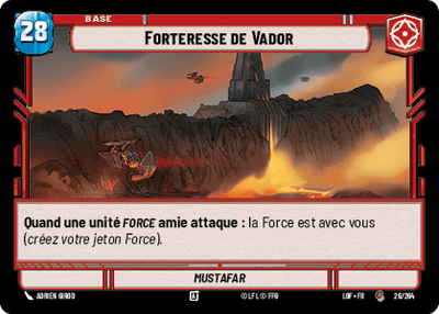 Forteresse de Vador - carte Star Wars Unlimited