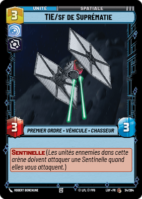 TIE/sf de Suprématie - carte Star Wars Unlimited