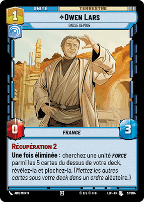 Owen Lars - carte Star Wars Unlimited