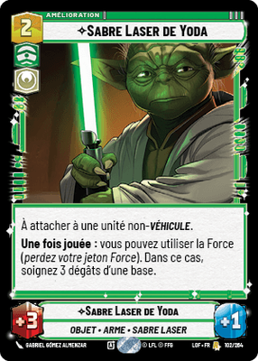 Sabre Laser de Yoda - carte Star Wars Unlimited