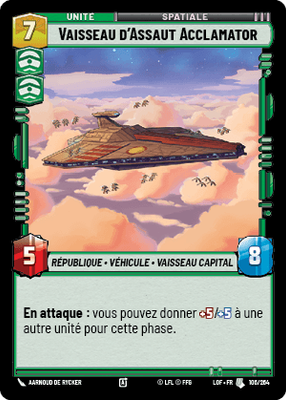 Vaisseau d'Assaut Acclamator - carte Star Wars Unlimited