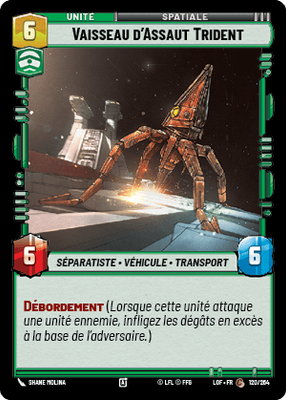 Vaisseau d'Assaut Trident - carte Star Wars Unlimited