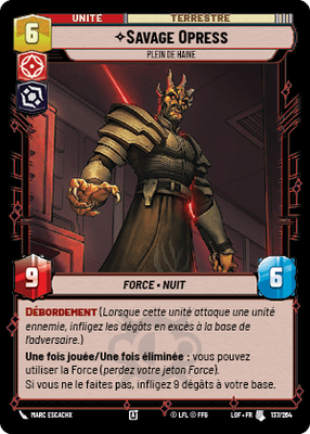 Savage Opress - carte Star Wars Unlimited