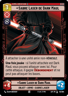 Sabre Laser de Dark Maul - carte Star Wars Unlimited