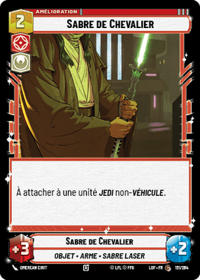 Sabre de Chevalier - carte Star Wars Unlimited