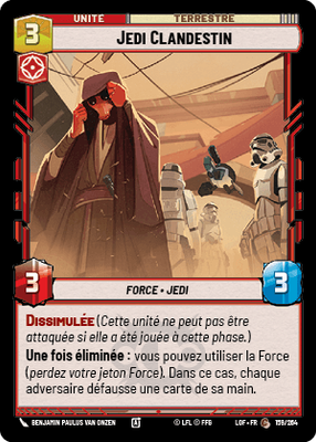 Jedi Clandestin - carte Star Wars Unlimited