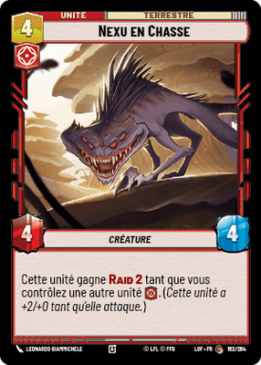 Nexu en Chasse - carte Star Wars Unlimited