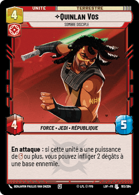 Quinlan Vos - carte Star Wars Unlimited