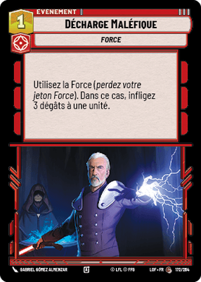 Décharge Maléfique - carte Star Wars Unlimited