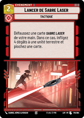 Lancer de Sabre Laser - carte Star Wars Unlimited