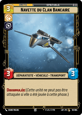 Navette du Clan Bancaire - carte Star Wars Unlimited