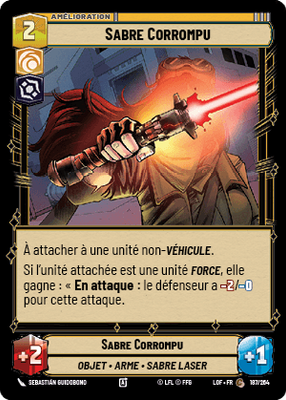 Sabre Corrompu - carte Star Wars Unlimited