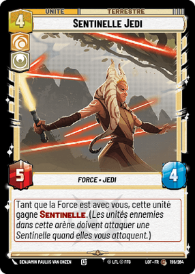Sentinelle Jedi - carte Star Wars Unlimited