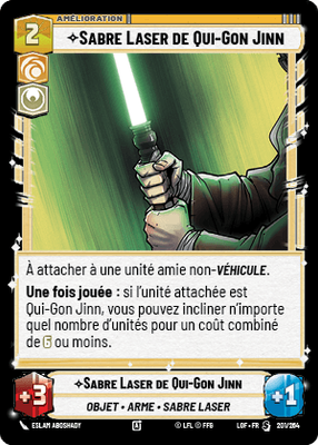 Sabre Laser de Qui-Gon Jinn - carte Star Wars Unlimited