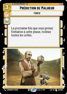 Prédiction de Malheur - carte Star Wars Unlimited