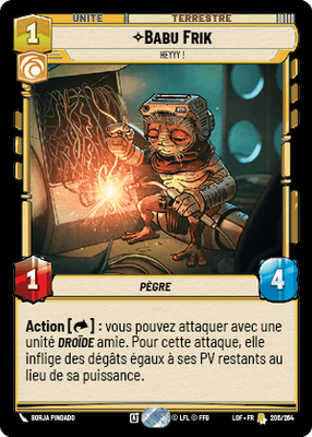 Babu Frik - carte Star Wars Unlimited