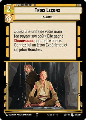 Trois Leçons - carte Star Wars Unlimited