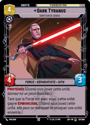 Dark Tyranus - carte Star Wars Unlimited