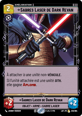 Sabres Laser de Dark Revan - carte Star Wars Unlimited