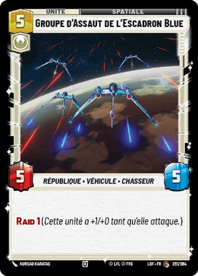 Groupe d'Assaut de l'Escadron Blue - carte Star Wars Unlimited