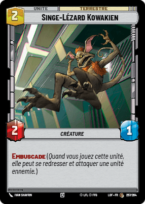 Singe-Lézard Kowakien - carte Star Wars Unlimited