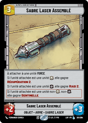 Sabre Laser Assemblé - carte Star Wars Unlimited