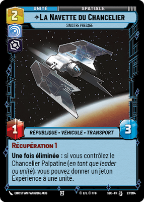 La Navette du Chancelier - carte Star Wars Unlimited