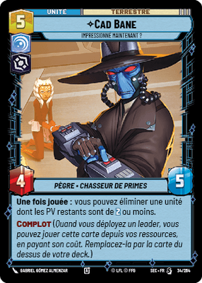 Cad Bane - carte Star Wars Unlimited
