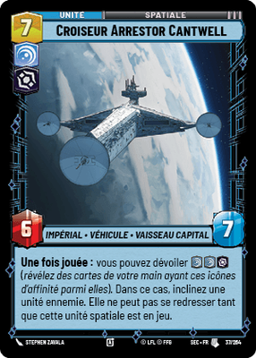 Croiseur Arrestor Cantwell - carte Star Wars Unlimited