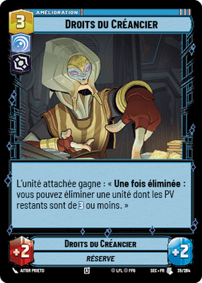 Droits du Créancier - carte Star Wars Unlimited