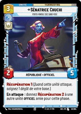 Sénatrice Chuchi - carte Star Wars Unlimited