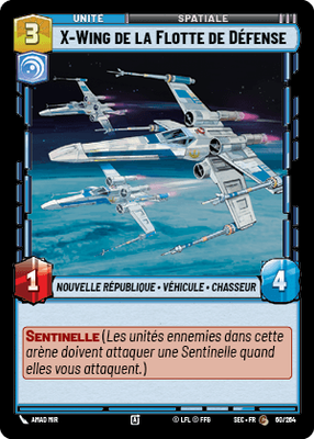X-Wing de la Flotte de Défense - carte Star Wars Unlimited