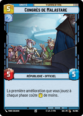 Congrès de Malastare - carte Star Wars Unlimited