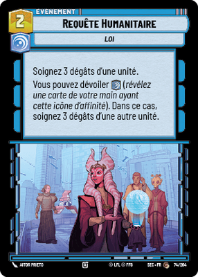 Requête Humanitaire - carte Star Wars Unlimited
