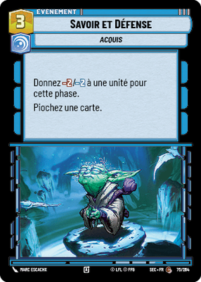 Savoir et Défense - carte Star Wars Unlimited